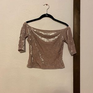 Forever 21 velvet off the shoulder 3/4 sleeve top